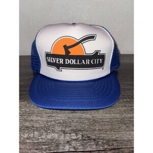 Vintage Silver Dollar City Trucker Hat Snapback Mesh Foam